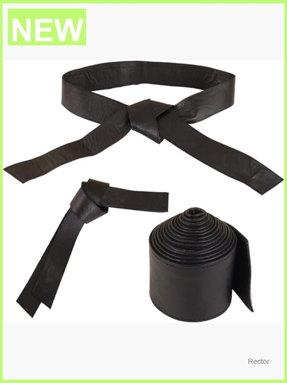 Plus Size Wide Genuine Leather Obi Belt Tie Waist Sash